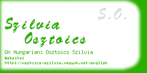 szilvia osztoics business card